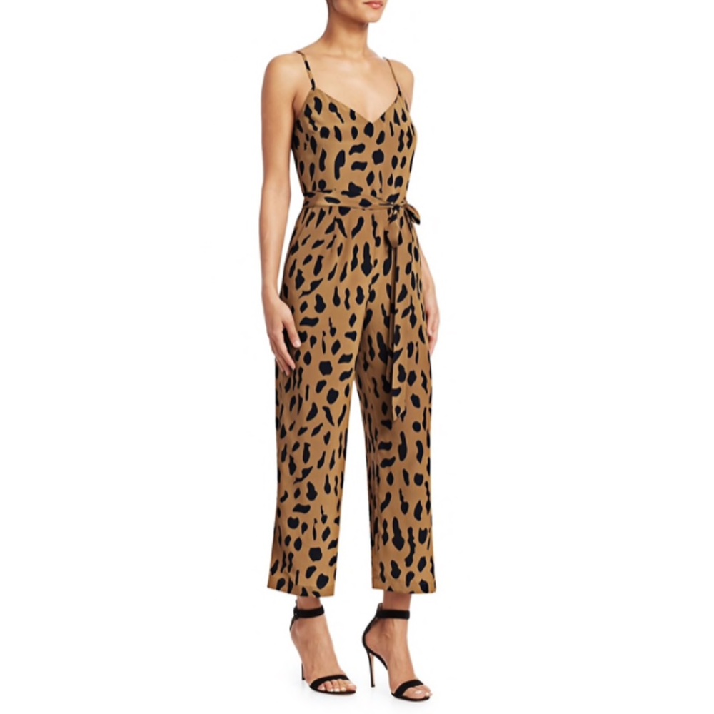 L'Agence Jaelyn Animal-Print Jumpsuit